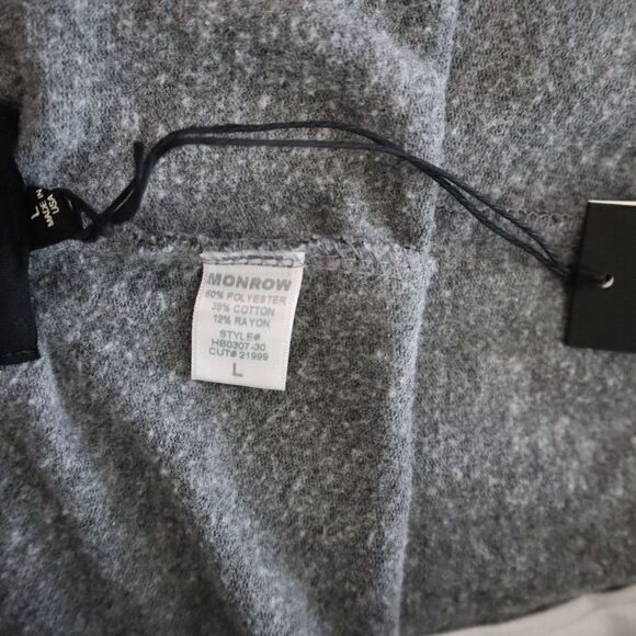 Monrow HB0307-30 Women's Sz Large Gray Heather Supersoft Jogger Sweatpants - Picture 7 of 11